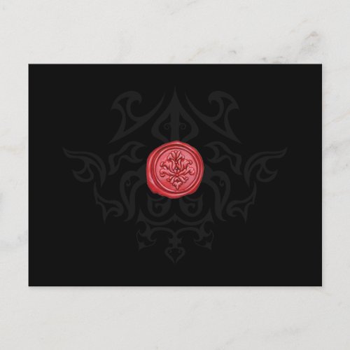 Gothic Sealing Wax Black  White RSVP Card