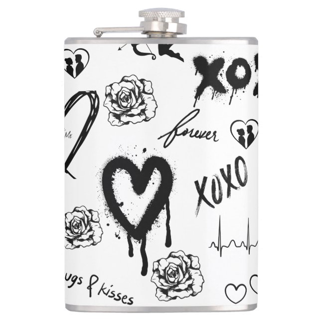 Gothic Seamless Pattern Flask (Front)