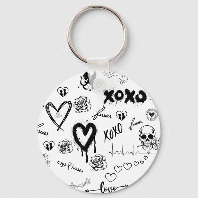 Gothic Seamless Pattern Keychain (Front)