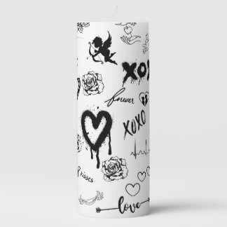 Gothic Seamless Pattern Pillar Candle