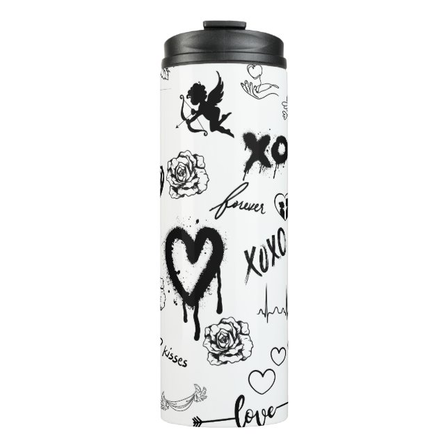 Gothic Seamless Pattern Thermal Tumbler (Front)