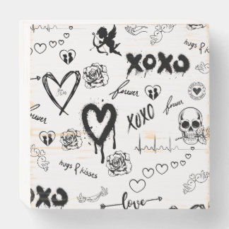 Gothic Seamless Pattern Wooden Box Sign