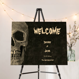 Gothic Sepia Half Skull Head Vintage Hallowedding Foam Board