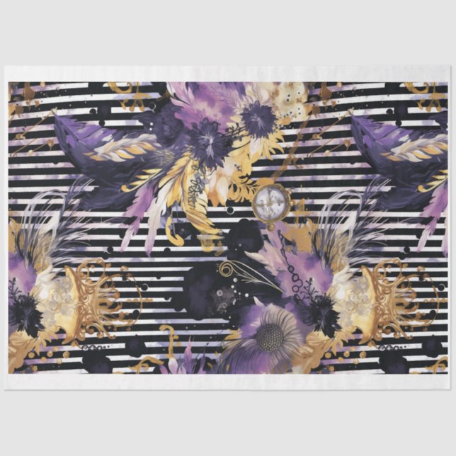 Gothic Shabby Glam J Decoupage Paper (Front)