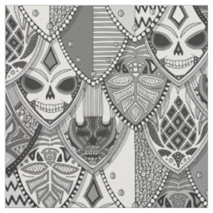 gothic shields bw fabric
