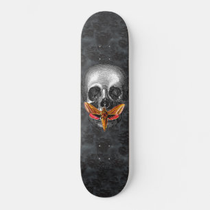Gothic Silence of The Skulls Moth Dark Skateboard