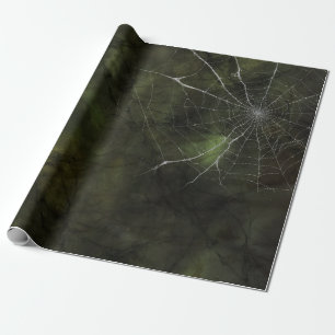 Gothic Silver Web Distressed Wrapping Paper