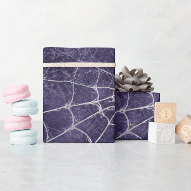 Gothic Silver Web Distressed Wrapping Paper (Baby Shower)
