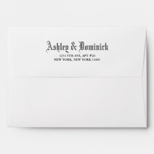 Gothic Simple Wedding Return Address  Envelope