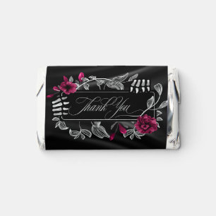 Gothic Skeletal Hands Thank You Burgundy ID866 Hershey's Miniatures