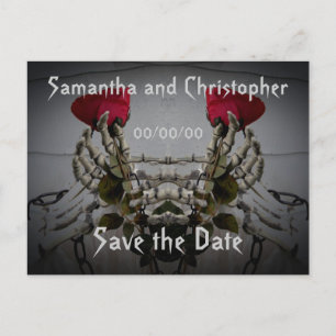 Gothic skeletal illusion Save the Date Announcement Postcard