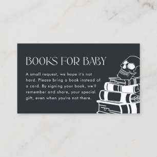 Gothic Skeleton Baby Shower Books for Baby Card