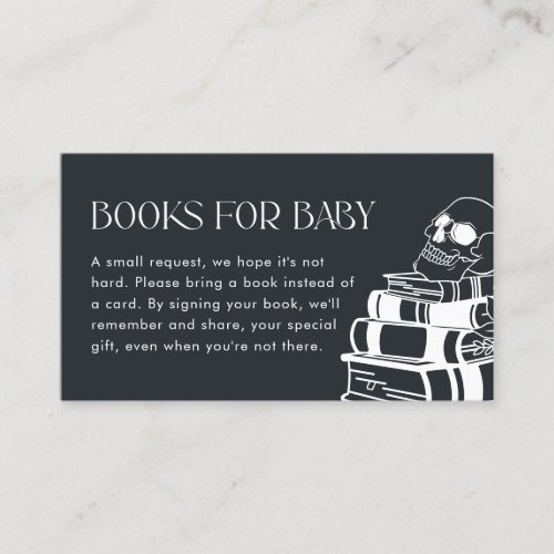Gothic Skeleton Baby Shower Books for Baby Card