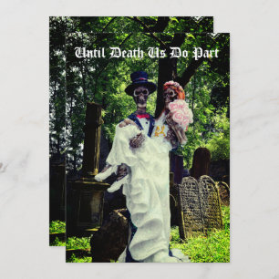 Gothic Skeleton Bride and Groom Invitation