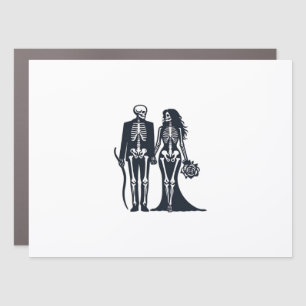 Gothic Skeleton Bride & Groom – Till Death Do Us P Car Magnet
