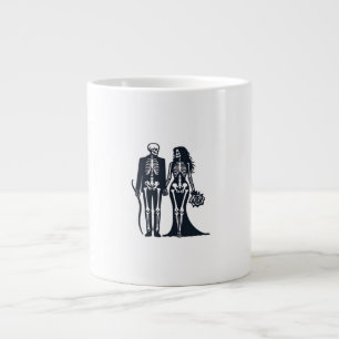 Gothic Skeleton Bride & Groom – Till Death Do Us P Giant Coffee Mug
