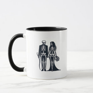 Gothic Skeleton Bride & Groom – Till Death Do Us P Mug