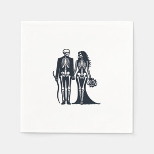 Gothic Skeleton Bride & Groom – Till Death Do Us P Napkins