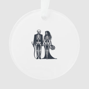 Gothic Skeleton Bride & Groom – Till Death Do Us P Ornament