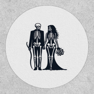 Gothic Skeleton Bride & Groom – Till Death Do Us P Patch