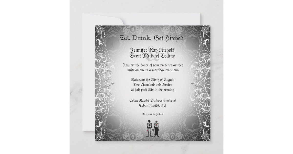 Personalised Silhouette Bride Groom Wedding Invitations Day Evening Envelopes