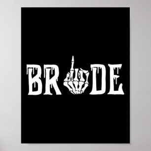 Gothic Skeleton Bride Wedding Just Married Spooky  Poster