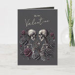 Gothic Skeleton Couple Dark Romantic Valentine Hol Holiday Card