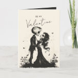Gothic Skeleton Couple Dark Romantic Valentine Holiday Card