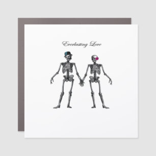Gothic Skeleton Couple (Old Pink) Classic Car Magnet