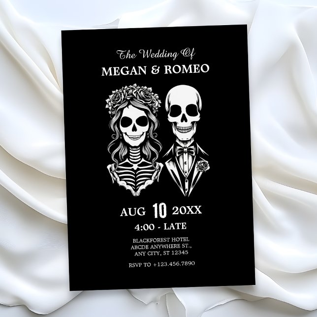 Gothic skeleton couple wedding invitation (Creator Uploaded)