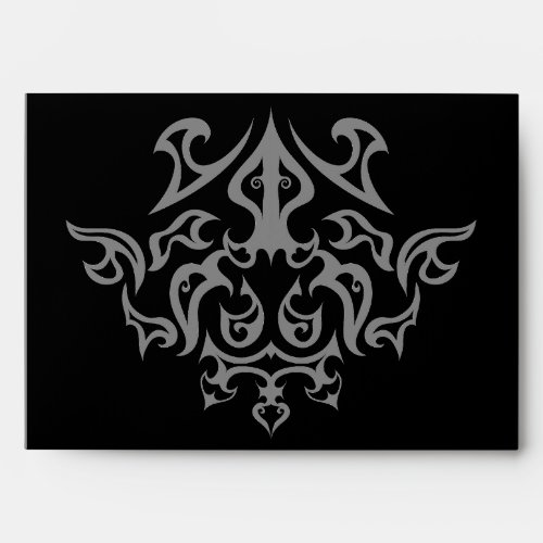 Gothic Skeleton Emblem Black and White Envelope
