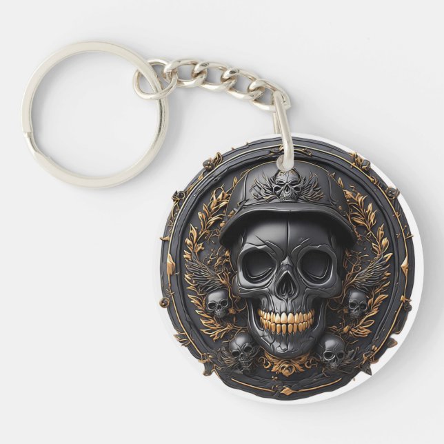 Gothic Skeleton for Bikers & Edgy Style Lovers Keychain (Front)