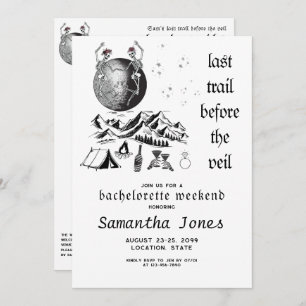 Gothic Skeleton Full Moon Last Trail Bachelorette Invitation