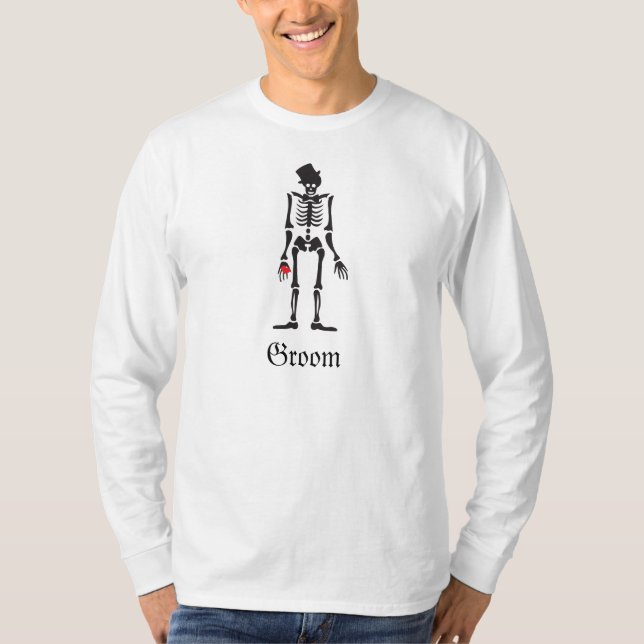 Gothic Skeleton Groom Wedding Favor Shirt (Front)