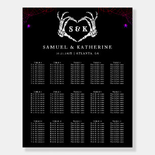 Gothic Skeleton Hand Halloween Wedding Table Chart Foam Board