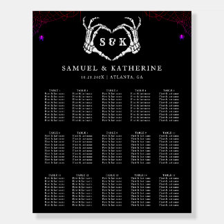 Gothic Skeleton Hand Halloween Wedding Table Chart Foam Board