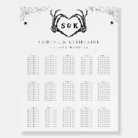 Gothic Skeleton Hand Halloween Wedding Table Chart