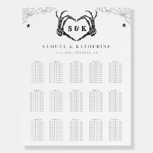 Gothic Skeleton Hand Halloween Wedding Table Chart Foam Board