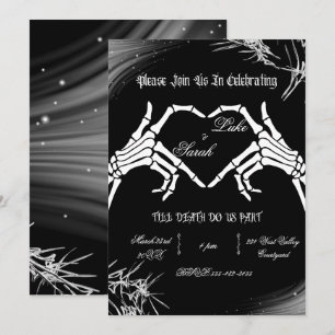 Gothic Skeleton Hand Wedding Till Death Do Us Part Invitation