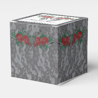 Gothic Skeleton Hands and Roses Wedding Favor Box
