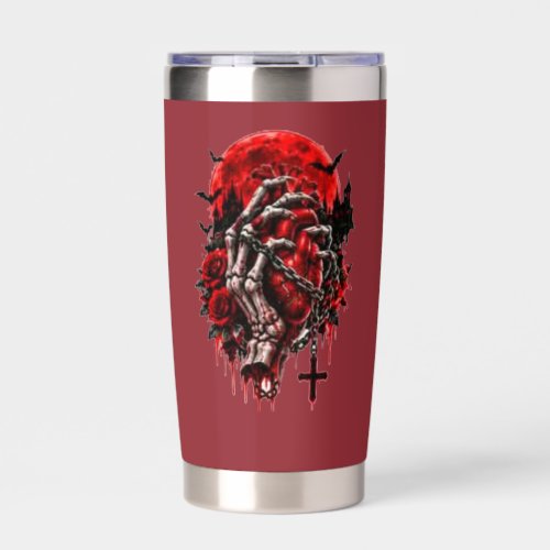 Gothic Skeleton Hands Red Roses Halloween Horror D Insulated Tumbler