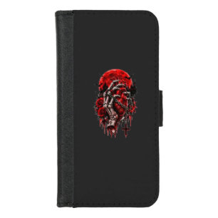Gothic Skeleton Hands Red Roses Halloween Horror D iPhone 8/7 Wallet Case