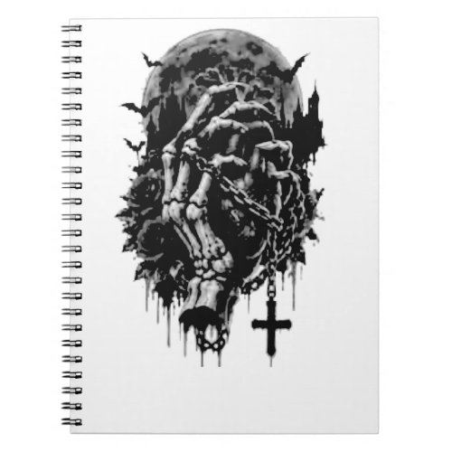 Gothic Skeleton Hands Red Roses Halloween Horror D Notebook