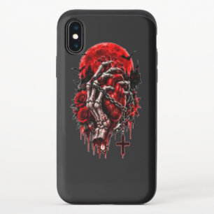 Gothic Skeleton Hands Red Roses Halloween Horror D iPhone XS Slider Case