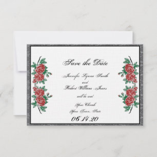 Gothic Skeleton Hands Roses Wedding Save the Date