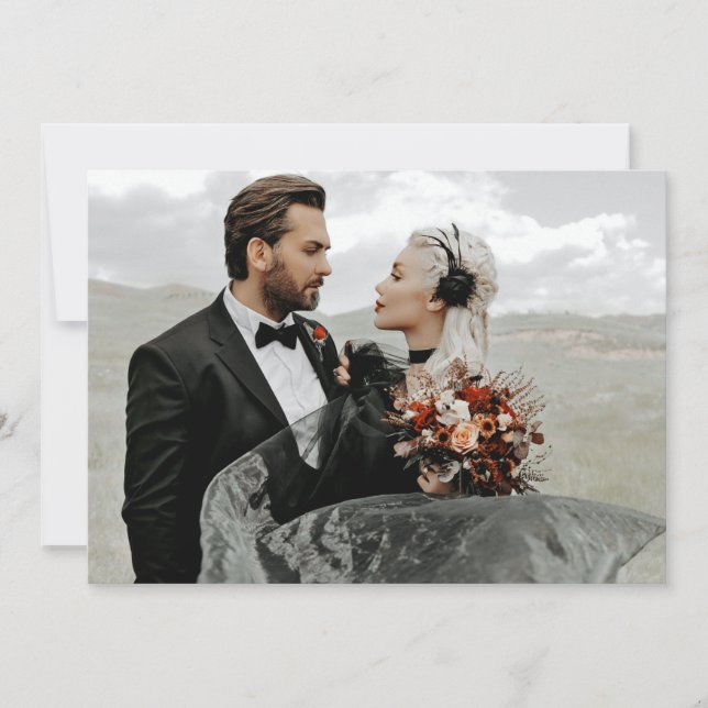 Gothic Skeleton Hands Wedding Details Info Card (Front)