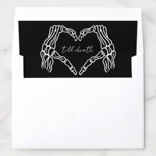 Gothic Skeleton Heart Hands Envelope Liner
