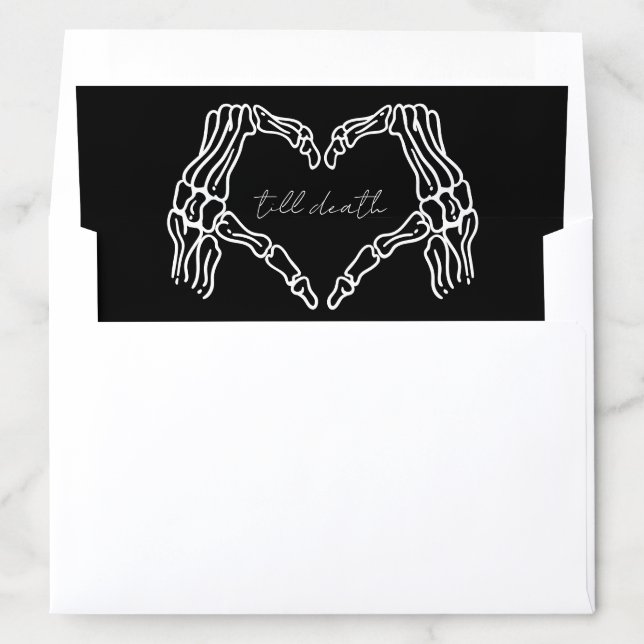 Gothic Skeleton Heart Hands Envelope Liner (In Envelope)