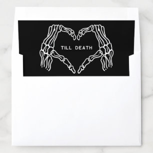 Gothic Skeleton Heart Hands Envelope Liner