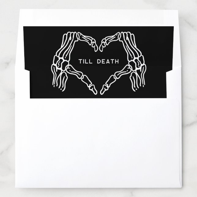 Gothic Skeleton Heart Hands Envelope Liner (In Envelope)